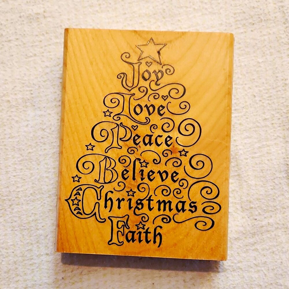 Stampendous Joy Tree Wood Rubber Stamp R275 Christmas Holiday Card Making NEW
